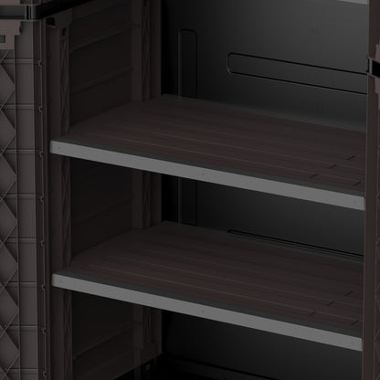 Duramax cedargrain tall storage cabinet with 4x adjustable shelves-brown