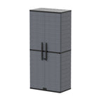 Armário de armazenamento alto Duramax Cedargrain com 4x prateleiras ajustáveis - Cinza