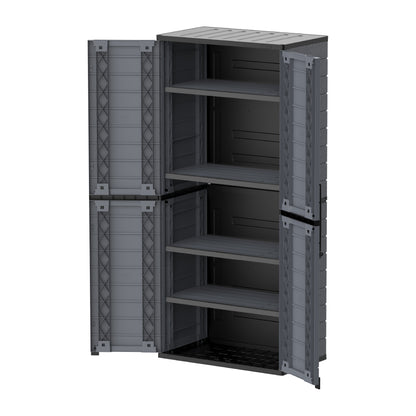 Duramax Cedargrain Tall Storage Cabinet with 4x Adjustable Shelves - Grey