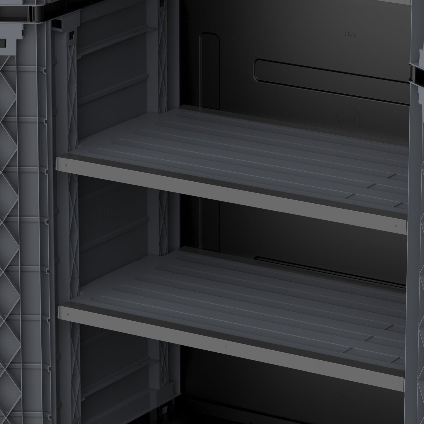 Duramax cedargrain tall storage cabinet with 4x adjustable shelves-grey