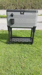 Duramax Patio Beverage Cooler 70L with PU Insulation & Wheels, Grey
