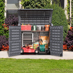 Grey shed, for patio, ideal for storing any yard equipment and decorations