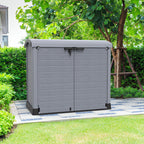 Duramax grey Garden storage shed, ensures storage space for any gardening tools, or decorations.