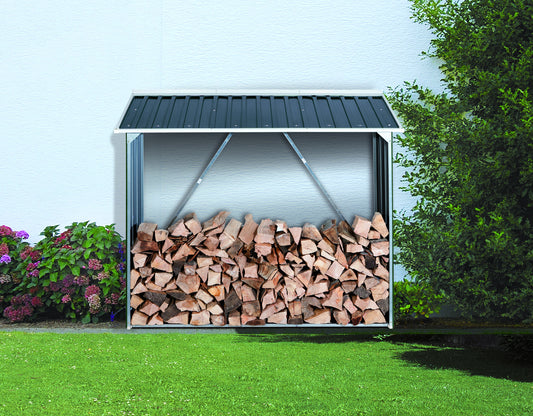 Duramax Woodstore 6x2 in anthracite, ideal for storing firewood during the winter days. 
