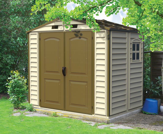 Plastic storage shed for patio, 2.40 x 1.61 m ideal for extra storage space with great design. 