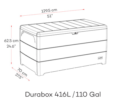 Duramax durabox, 416 L, storage box in dark brown.