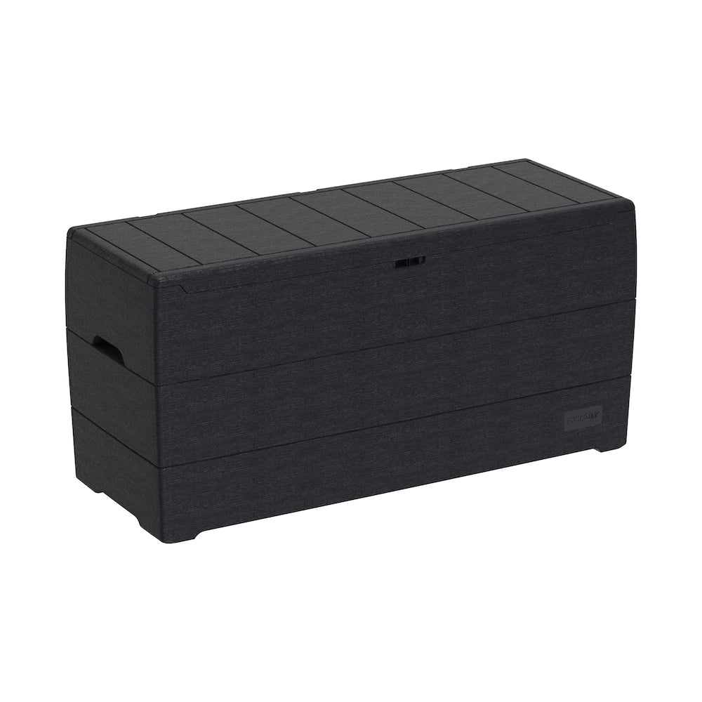 Plastic storage shed for patio 270 L, ideal for pool or garden storage.