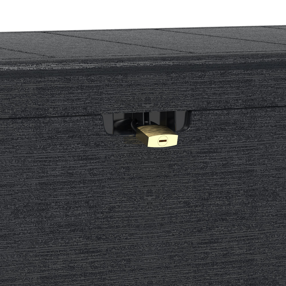 Cushion box with adjustable lock.