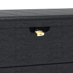 Storage box made of plastic in dark grey, 416 L, can be used to store cushions, folded furniture and can be locked for extra safety.