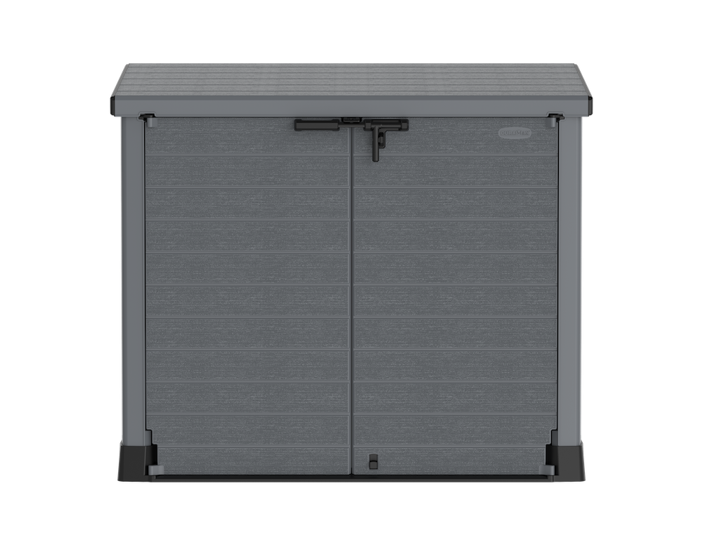 The StoreAway with flattened lid enables plenty of storage space for tools for gardening, containers, and additional items.