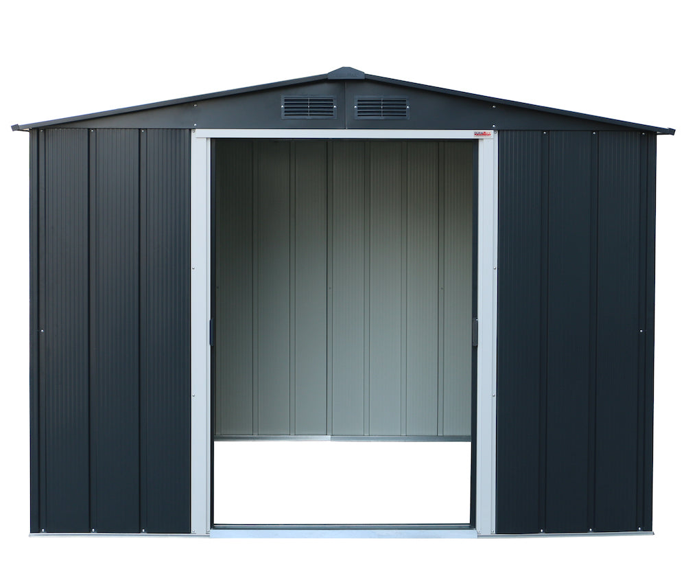Metal shed, 2.52 x 1.74 m ideal for storing heavy and big equipment, with double doors.
