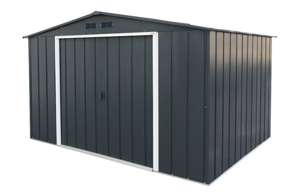 Duramax ECO 3.12 Metal Shed Anthracite – Durasheds m Trimm - EU with x 2.34 Off-White