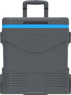 Trolley icebox in grey and blue, 45L ideal for lifting and carrying out of car with handle, perfect for beaches, camping and picnics. 