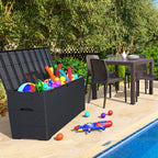 Durabox storage box in dark grey made of plastic, big storage capacity for any items.