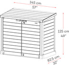 Duramax Storeaway 1200 L garden storage shed dimensions , 1.45 x 1.25