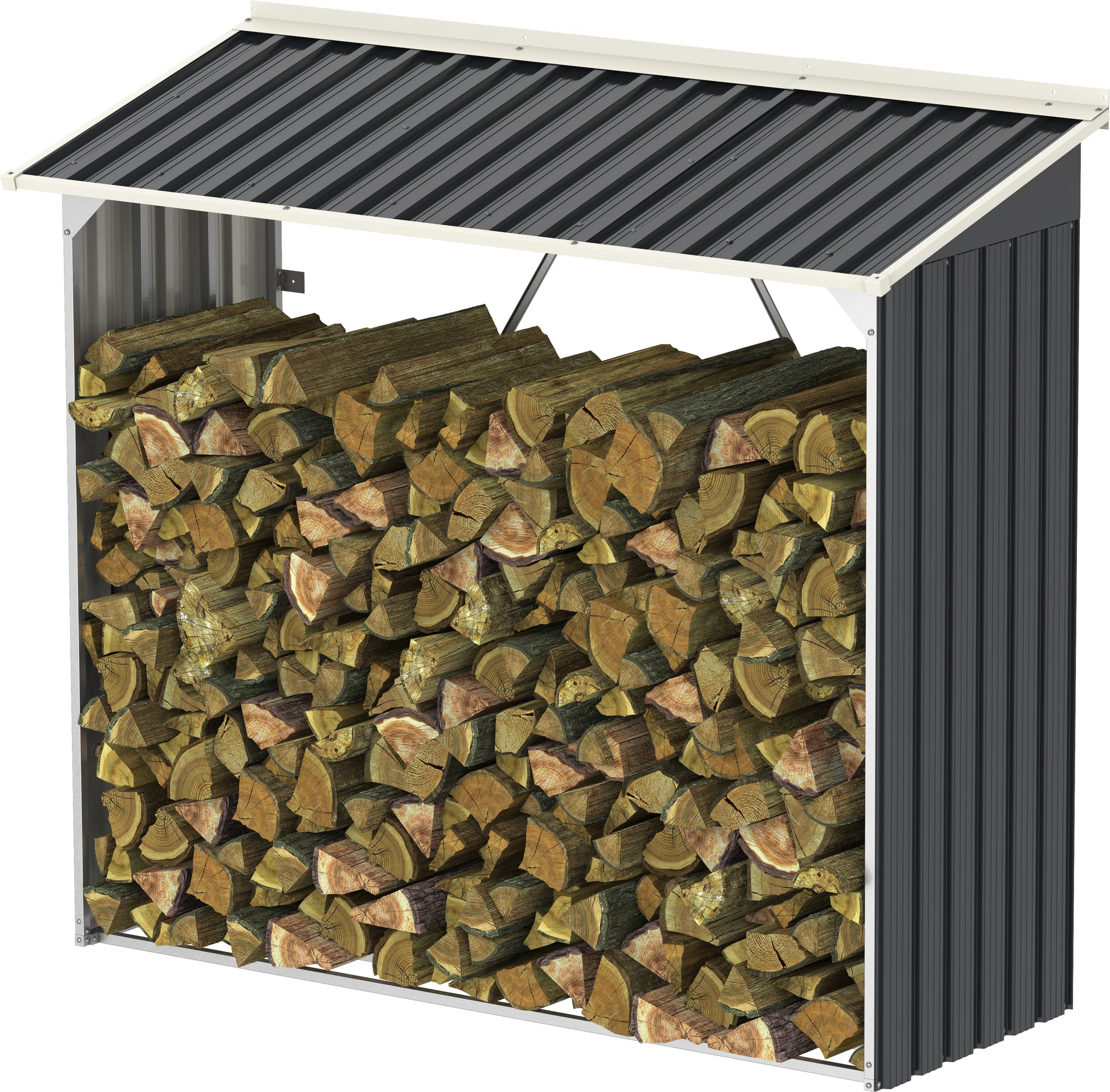 Duramax woodstore, 6x2, ideal for storing firewood, with built-in strips on the ground to keep firewood off the ground. 